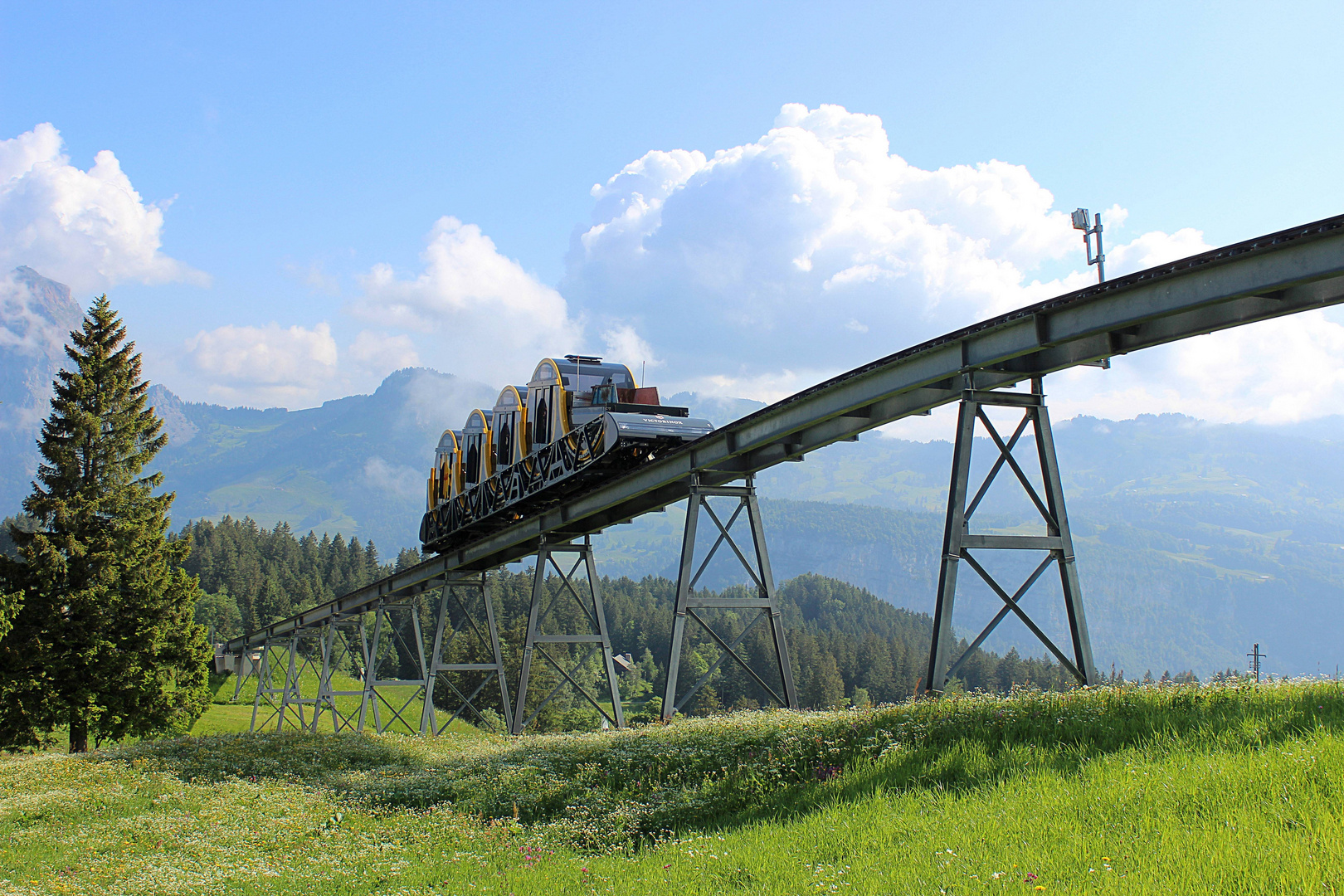 Die steilste Standseilbahn der Welt ...