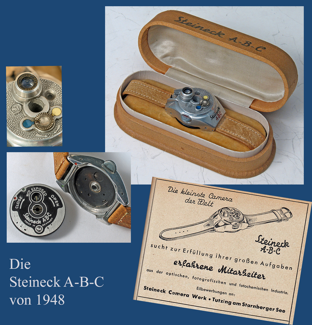 Die Steineck A-B-C Armabnduhr-Kamera von 1949