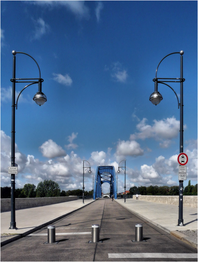 Die Sternbrücke Magdeburg von der Stadtparkseite