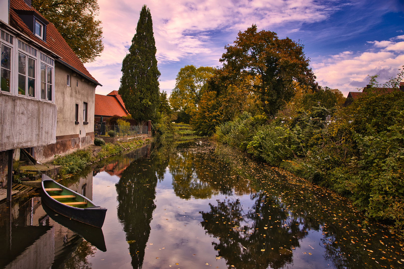 Die Stever in Lüdinghausen im Oktober 