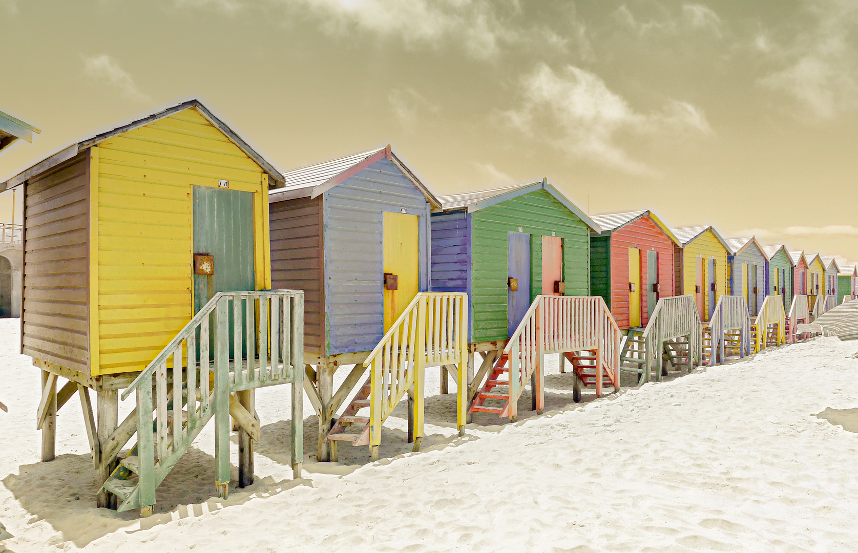 Die Strandhäuschen von Muizenberg