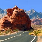 Die Strasse durch die roten Felsen Valley of Fire