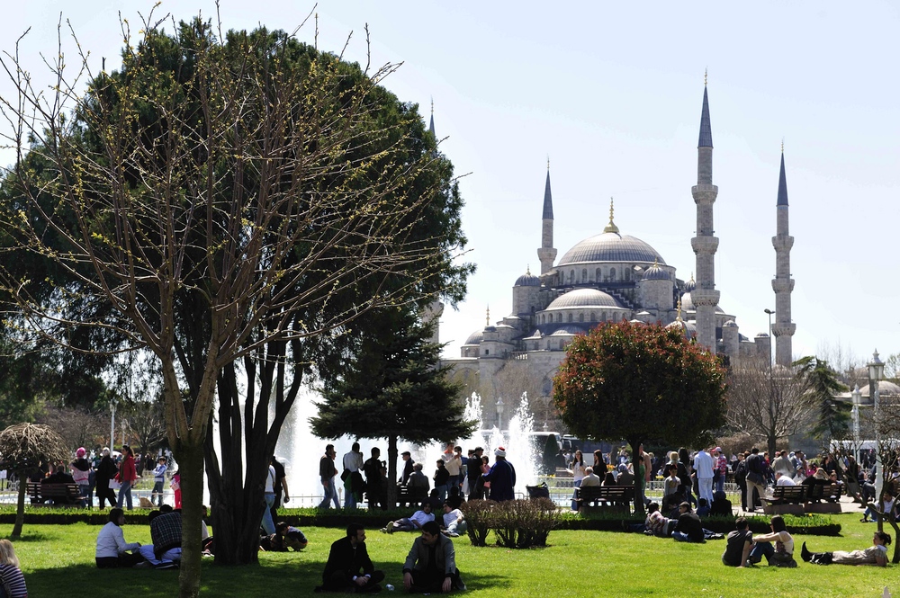 Die Sultan Ahmed Moschee ist auch als Blaue Moschee geläufig