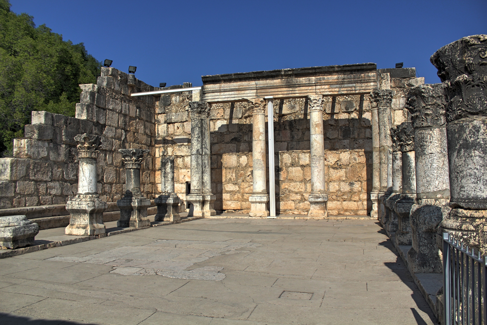 Die Synagoge von Kafarnaum in der Jesus bereits predigte