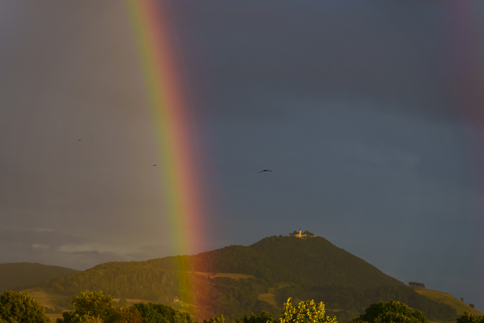 Die Teck hinterm Regenbogen