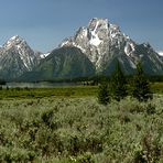 Die Tetons Bergkette im Postkarten-Licht