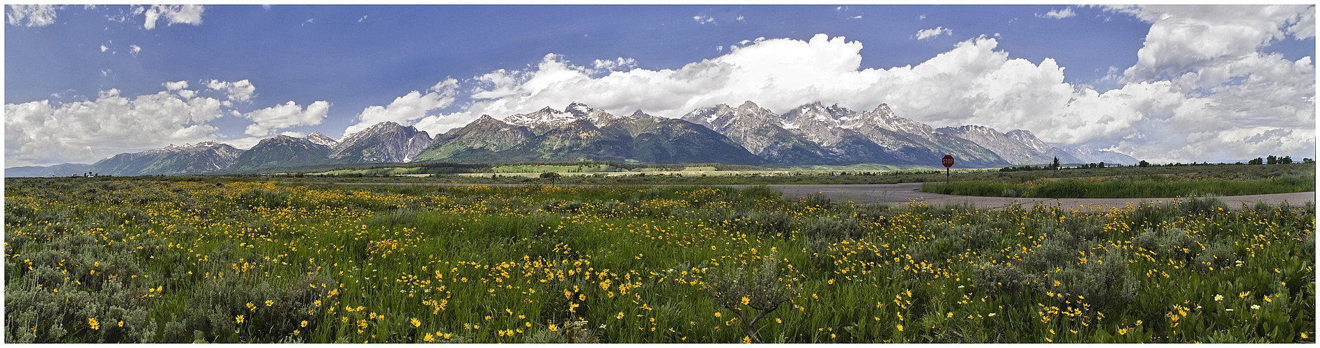 Die Tetons Bergkette von einem anderen Standort