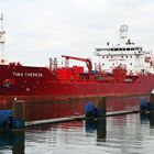 Die TINA THERESA vor der Schleuse Kiel Holtenau