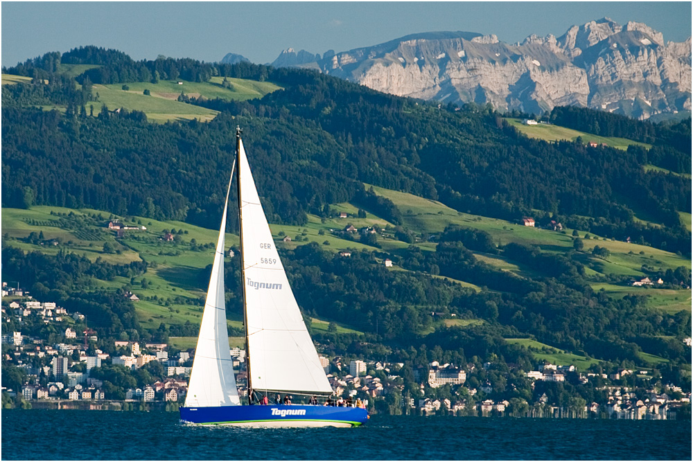 Die Tognum-Yacht gesehen von der Malerecke