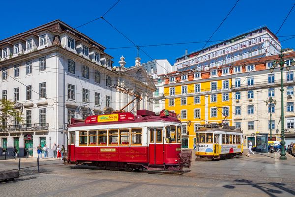 die Trambahn in Lissabon