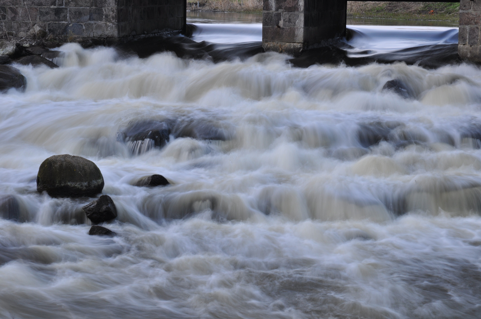 Die Trave bei Hochwasser