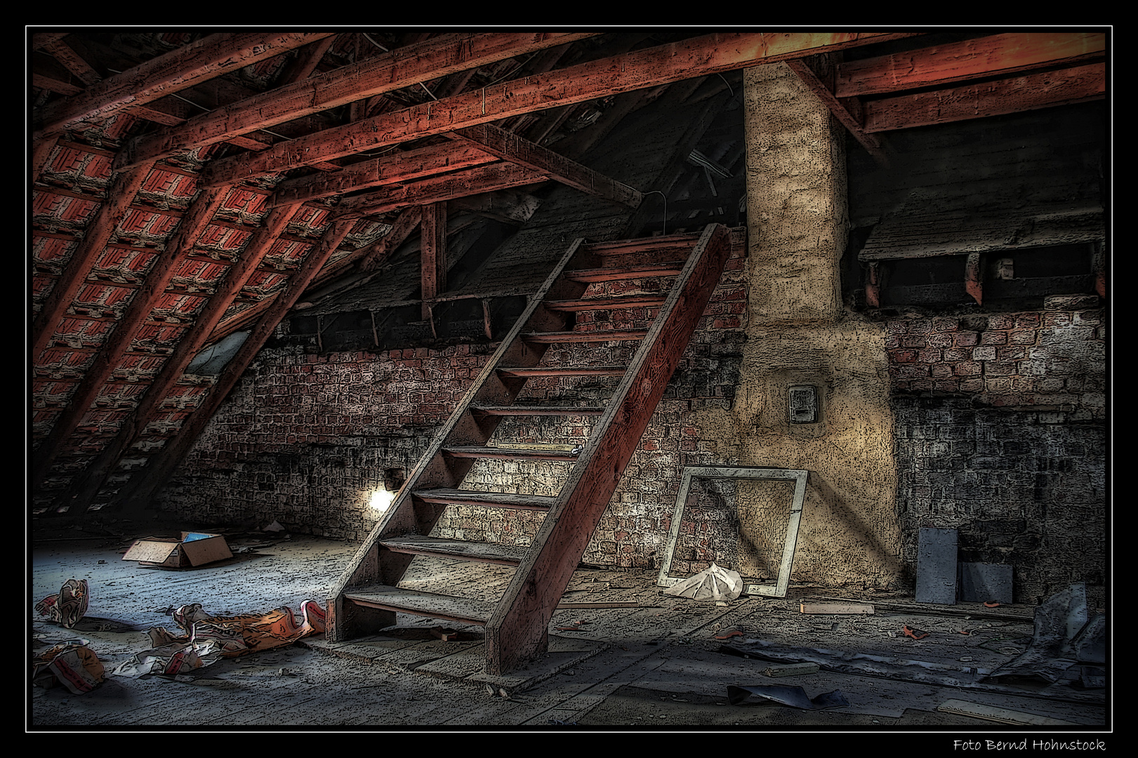 die Treppe .... zum Dachboden