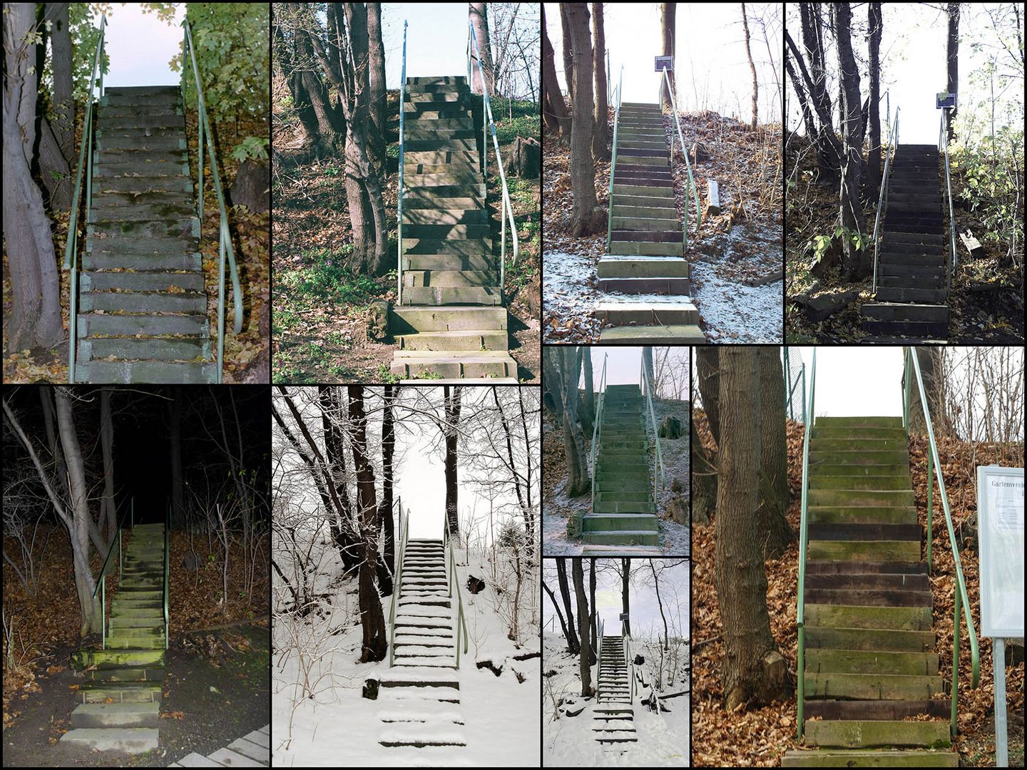 Die Treppe zur Gartenanlage