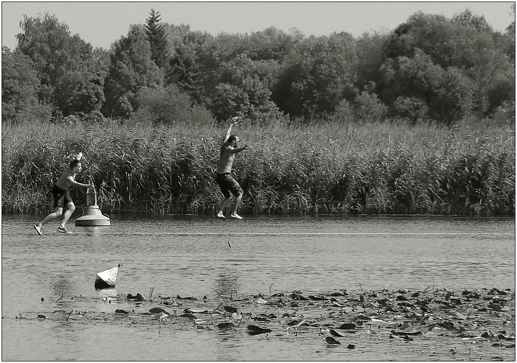 Die Über-das-Wasser-Läufer