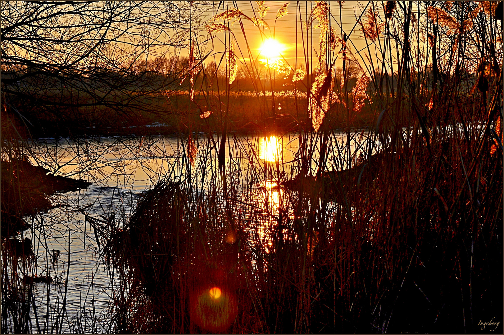 die untergehende Sonne