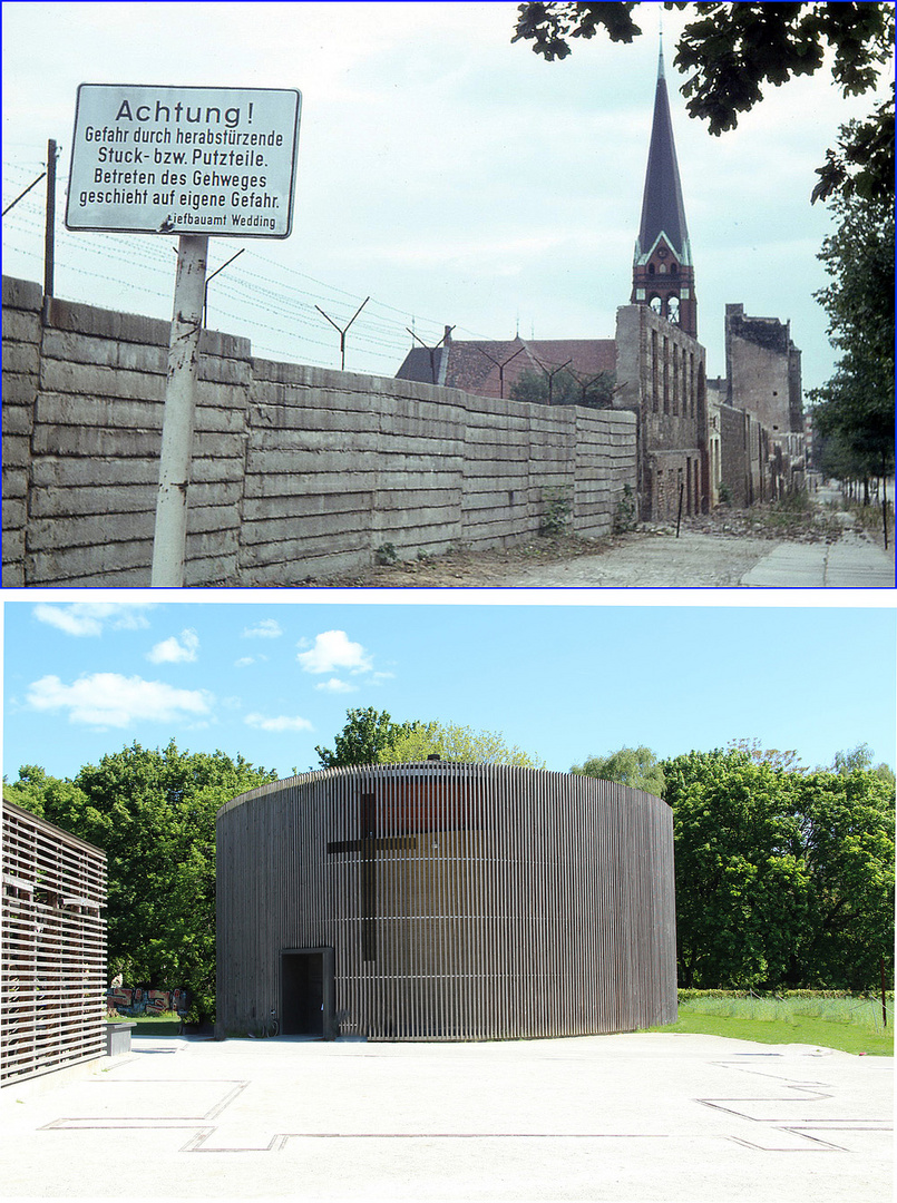Die Versöhnungskirche in Berlin 1961 und 2014