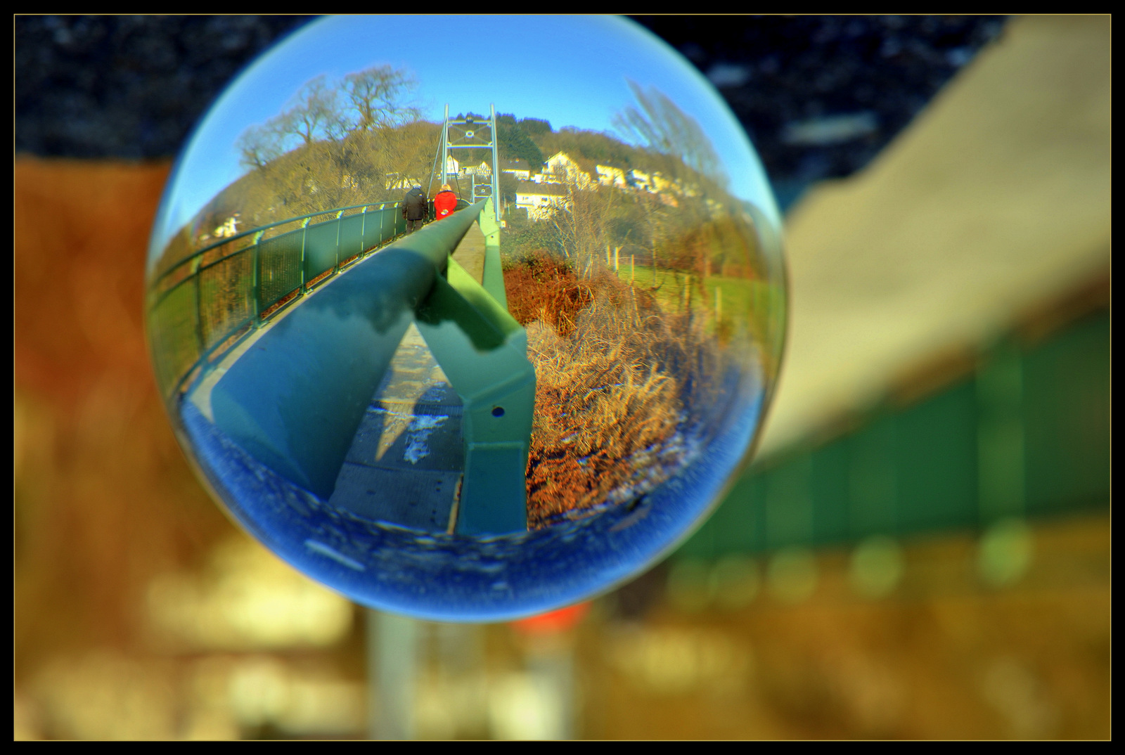 Die Wackelbrücke über die Sieg.....