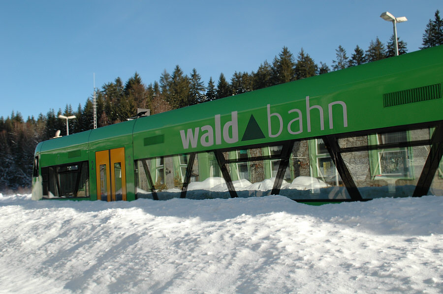 Die Waldbahn im Bahnhof