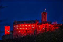 Die Wartburg illuminiert in Eisenach