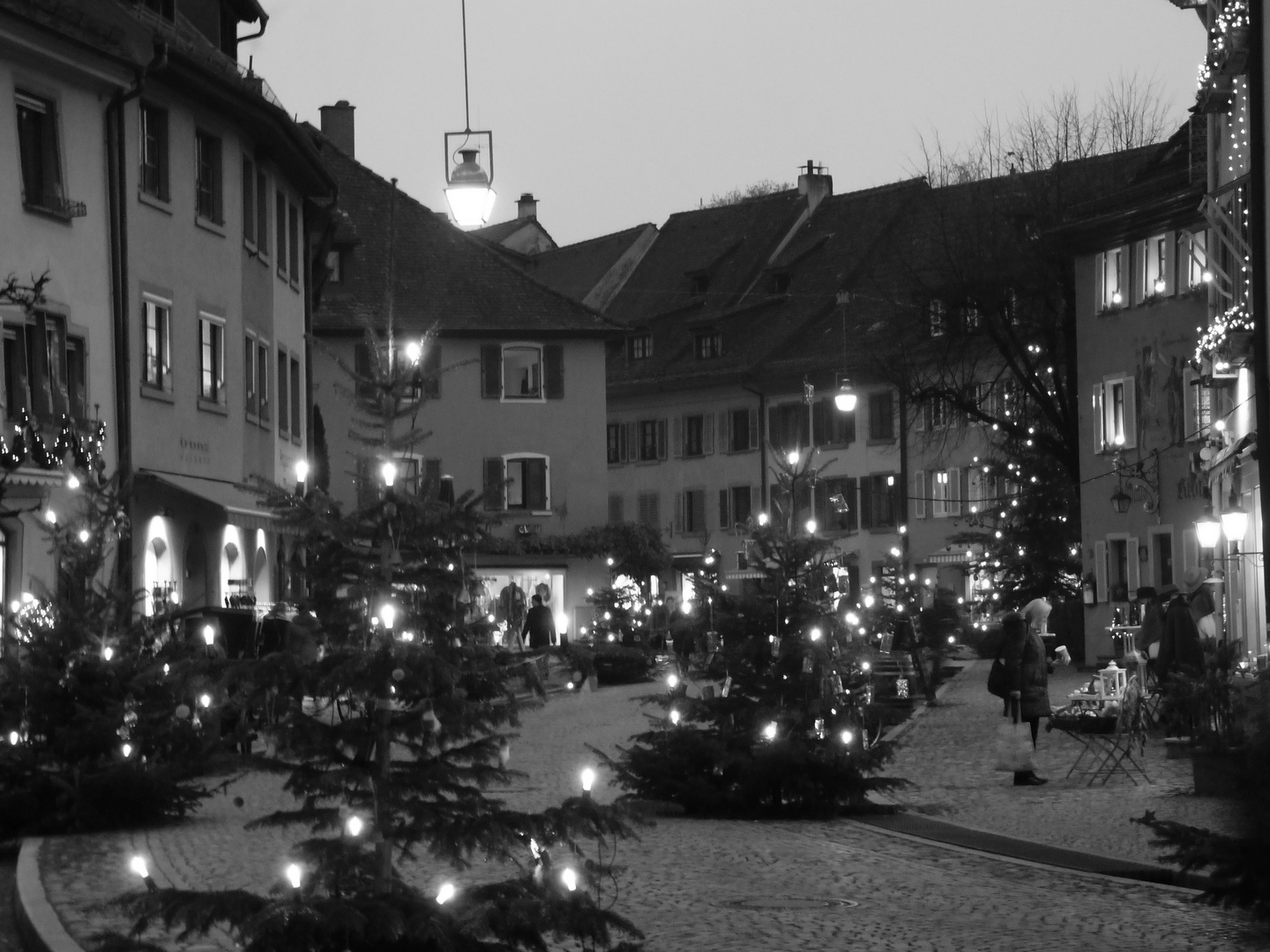 die Weihnachtsbäume sind da, also könnten sie -die Zuständigen- den Schnee jetzt bringen