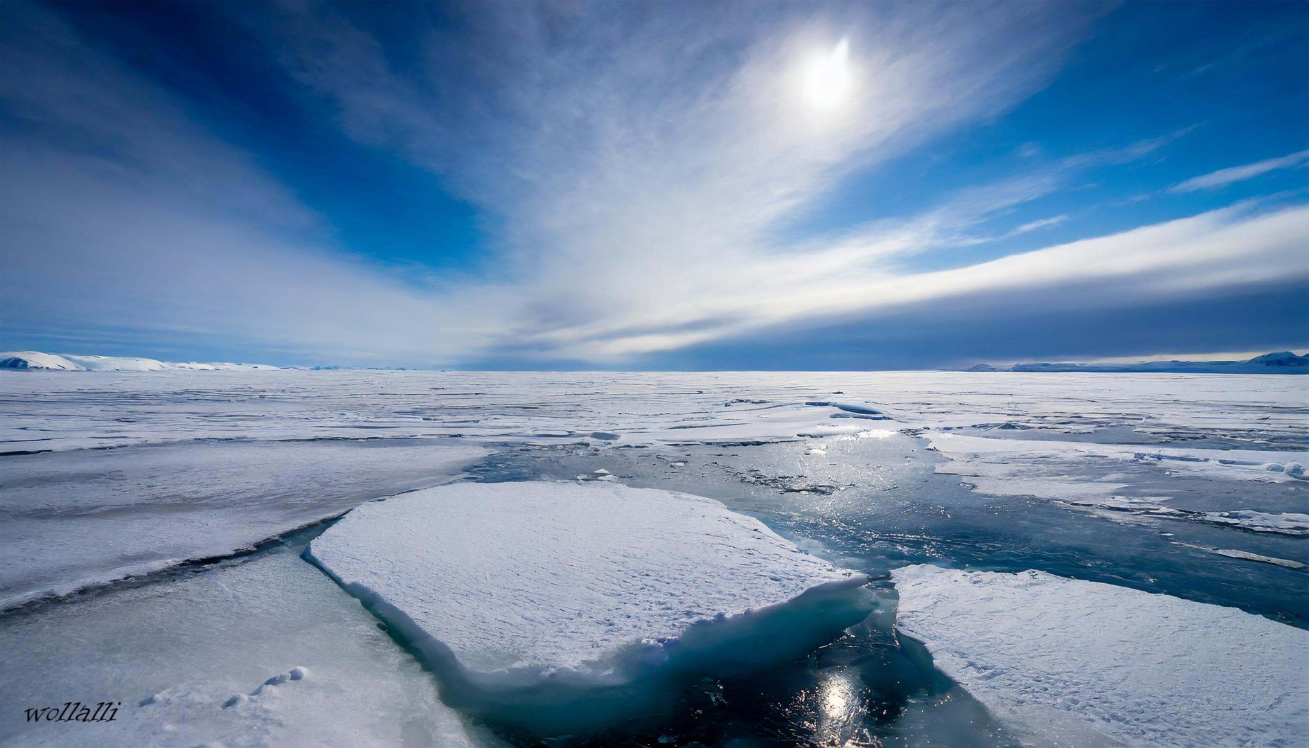 Die Weite der Eislandschaft
