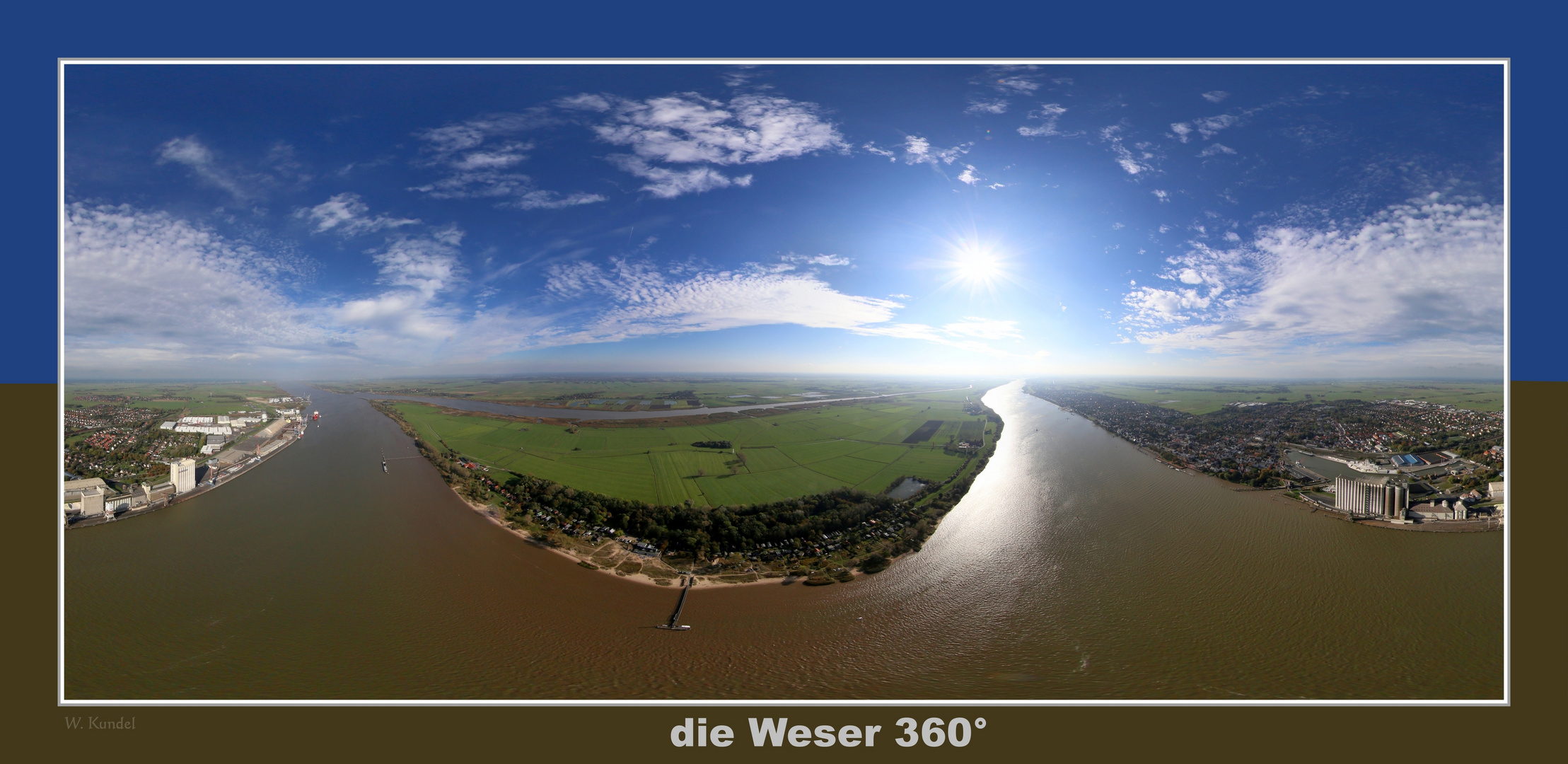 die Weser 360° - ein Luftbildpanorama (aerial panorama Brake))