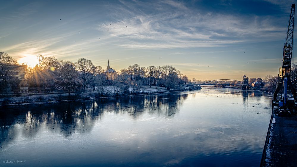 Die Weser bei Frost