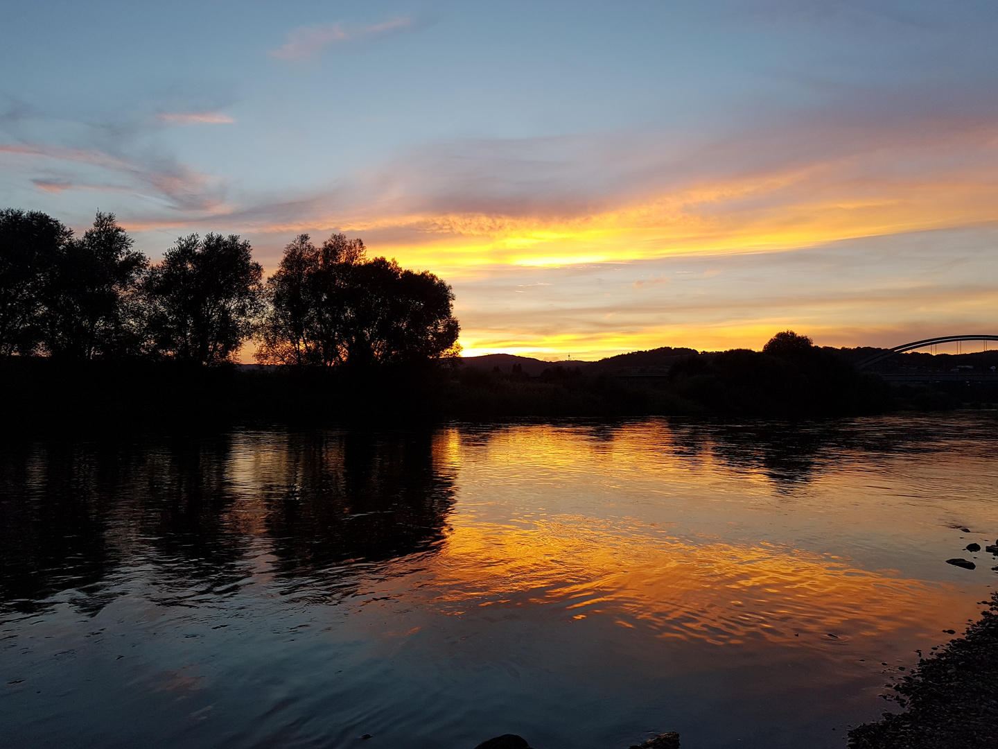 Die Weser im Sonnenuntergang!