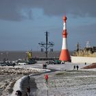 Die Weser im Winter in Bremerhaven