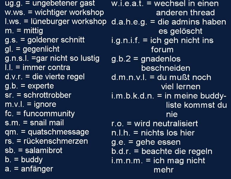 Abkürzung a, Abkürzung a