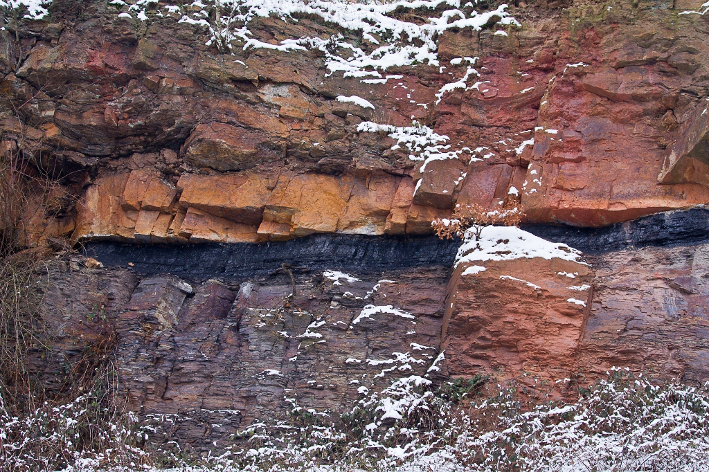 Die Wiege des Bergbaues - Kohleflöz im Ruhrsandstein