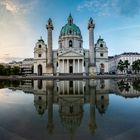 Die Wiener Karlskirche im Morgenlicht