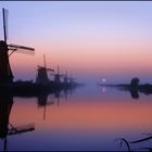 Die Windmühlen vom Kinderdijk am frühen Morgen