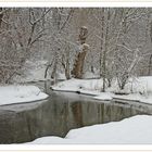 Die Würm in Gräfelfing bei Schneefall