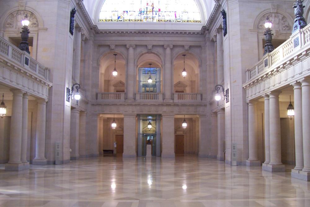 Die zentrale Halle des Bundesverwaltungsgerichts in Leipzig