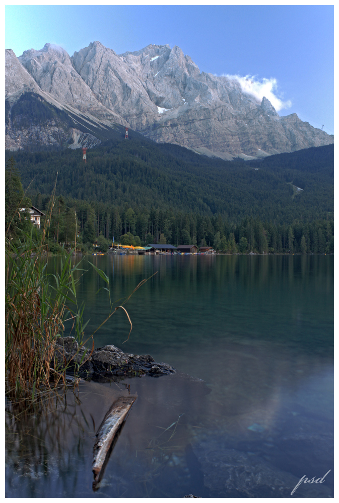 Die Zugspitze vom Eibsee aus gesehen