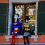 Dienstag ist Spiegeltag 14.03.2023  Super und Batgirl vorm Fenster 
