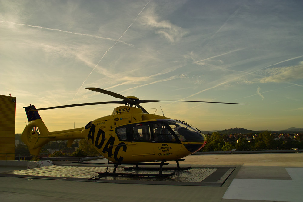 Dienstbeginn am LRZ Fulda und am Himmel ist schon ganz schön was los ...