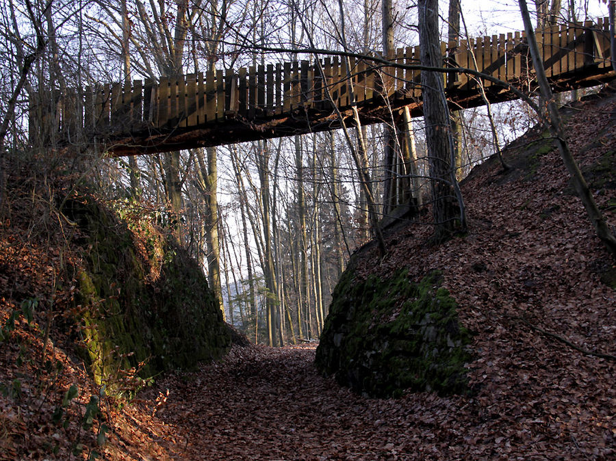 Diese Brücke führt zur Aussichtsplattform