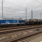 Diesellok 247 907-9 wartet auf die Ausfahrtfreigabe