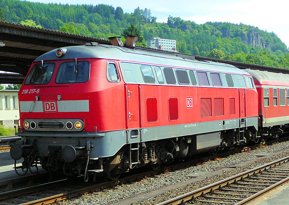 Diesellok der Baureihe 218 in Gerolstein