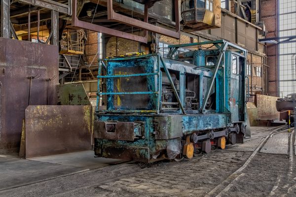 Diesellok im Stahlwerk