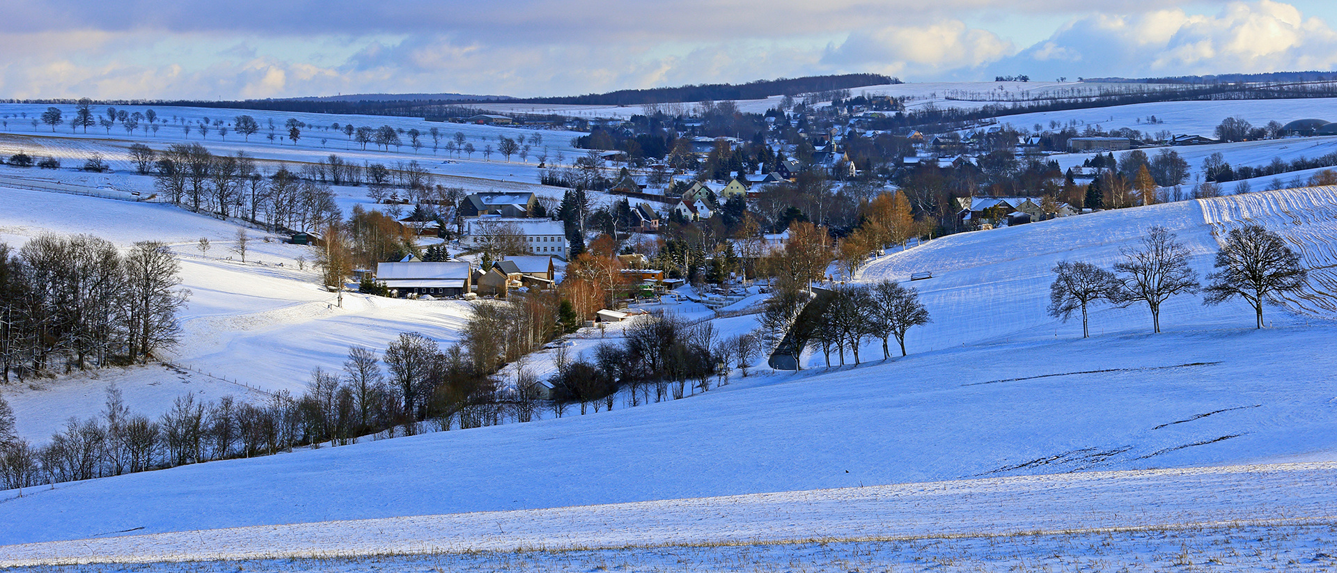 Diesen abwechslungsreichen Blick im Osterzgebirge habe ich von einem Tag später ...