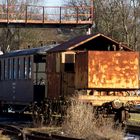 Dieser Spezizialwagen der Mansfelder Bergwerksbahn rostet ....