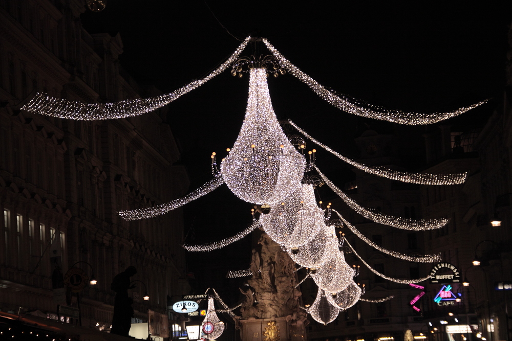 Dieses Mal die echte Weihnachtsbeleuchtung am Wiener Graben