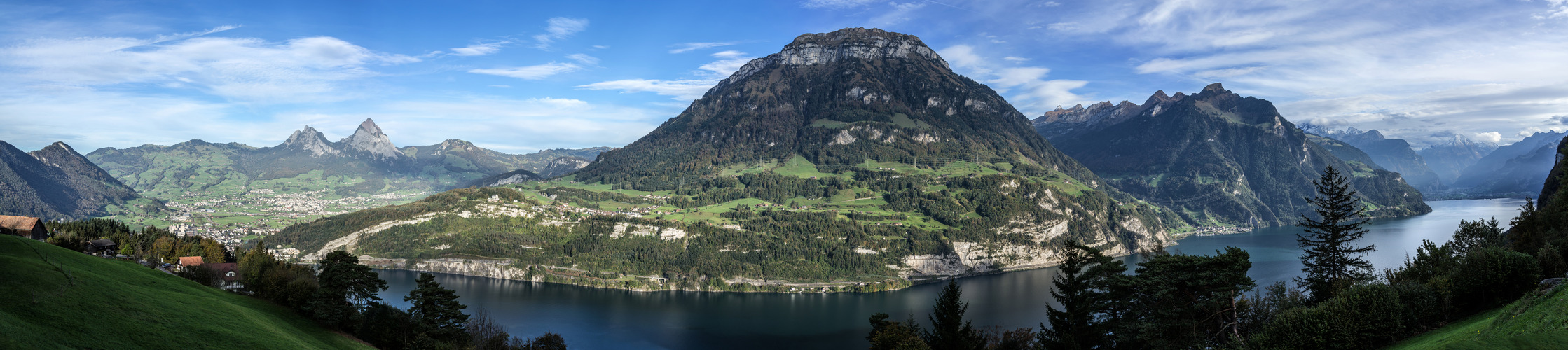 Dieses schöne Panorama hat man von Hotel Bellevue in Seelisberg Schweiz