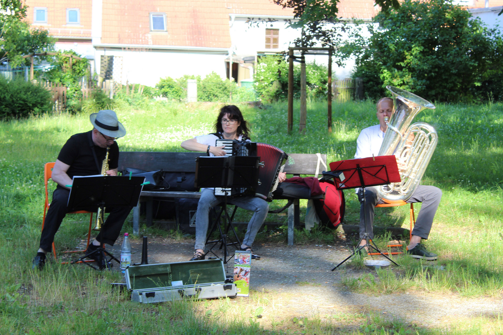 dieses ungewöhnlich Trio im Park