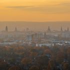 Diesiger Sonnenuntergang über der Altstadt von Dresden