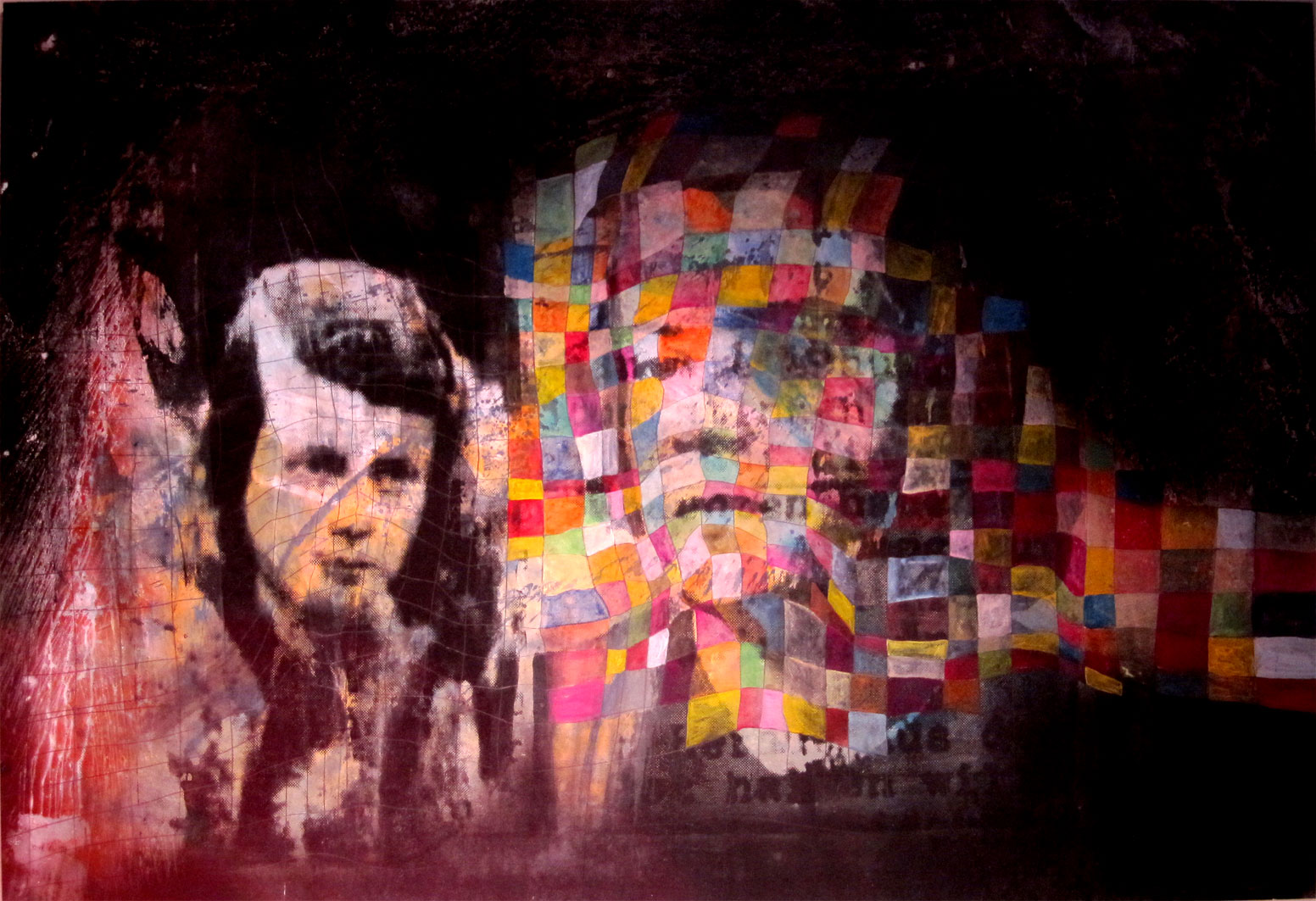 Dieter Nusbaum: "Kaleidoskop der Courage - Sophie Scholl", Öl auf Leinwand, 150cm x 200cm, 2011