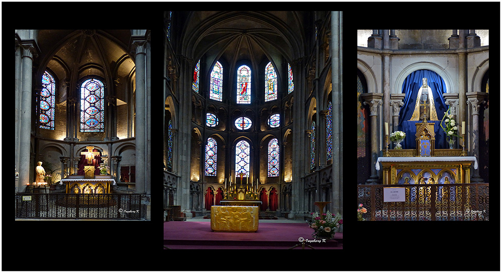 Dijon -Notre Dame - Apsis mit Hauptaltar und zwei Seitenaltären